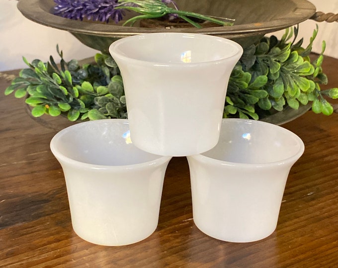 Vintage Milk Glass Fire King Ramekins Set of Threebaking Etsy