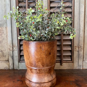 Antique 19th Century Wooden Mortar,Primitive Home Decor