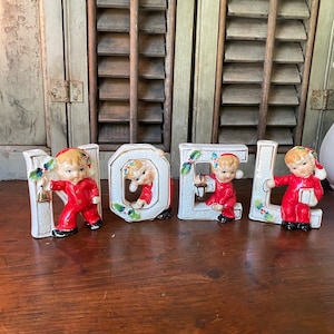 Vintage Japan Ceramic Noel Candle Holders,Christmas Babies