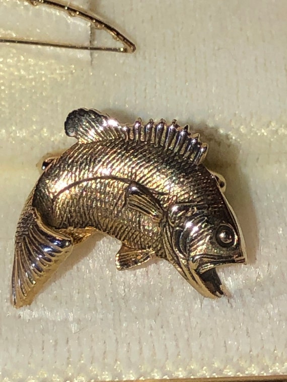 Vintage Hickok Fishing Tie Bar and Cuff Links,Fishing… Gem