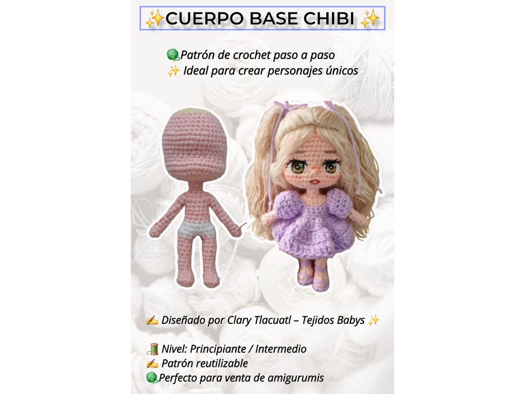 Basic Chibi Amigurumi Pattern PDF | Create Characters | Easy Step-by ...
