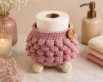 Schema per realizzare un porta rotolo di carta igienica all'uncinetto a forma di bambola / Decorazione divertente per il bagno Amigurumi PDF