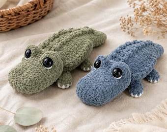 GRATIS - Schema per realizzare un alligatore all'uncinetto senza cuciture / Amigurumi di coccodrillo facile per principianti in formato PDF