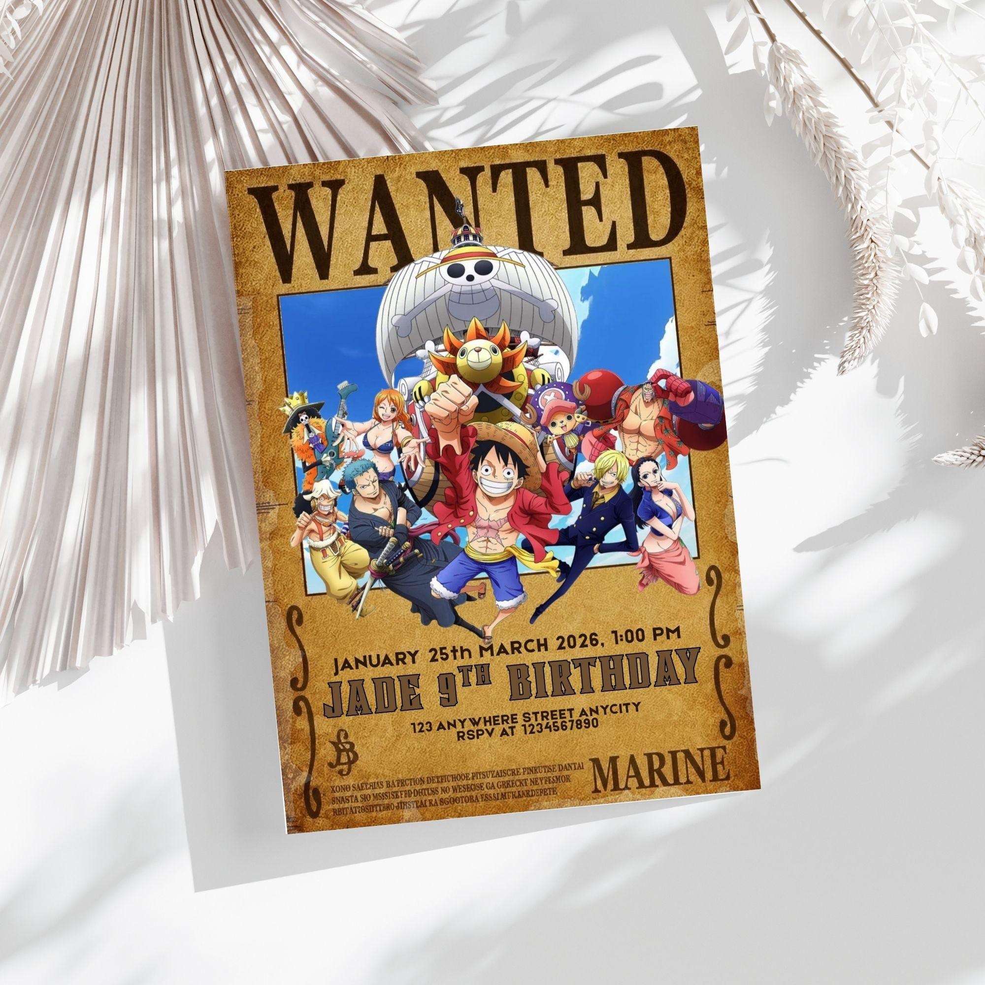 One Piece Birthday Cards - Etsy