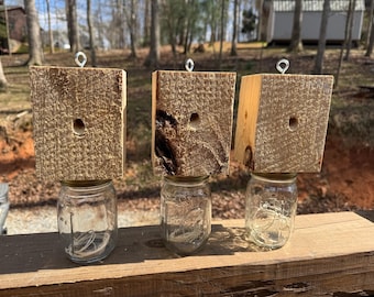 Trampa para abejas carpinteras Poste de cerca de pino sin tratar