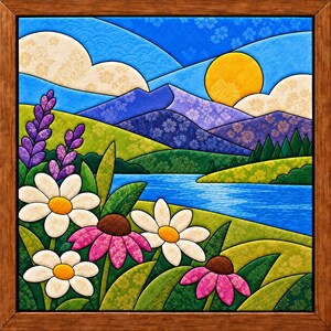 Wildflower Landscape Kinusaiga Pattern | Beginner No-Sew Fabric Art Pattern