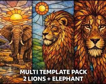 Elephant stained glass pattern - Etsy 日本