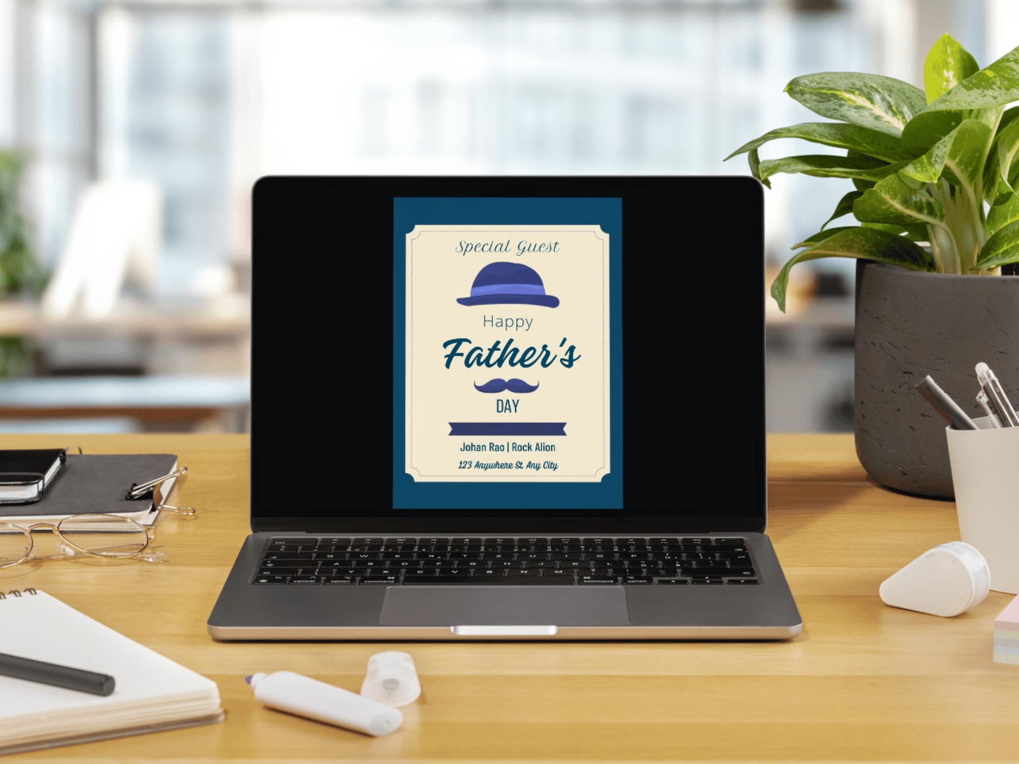 Plantilla de folleto vintage para el Día del Padre, póster retro para ...