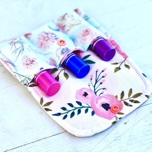 Essential oil bag, boho roller bottle case storage, holds 3 or 5 roller  bottles, essential oil gift,