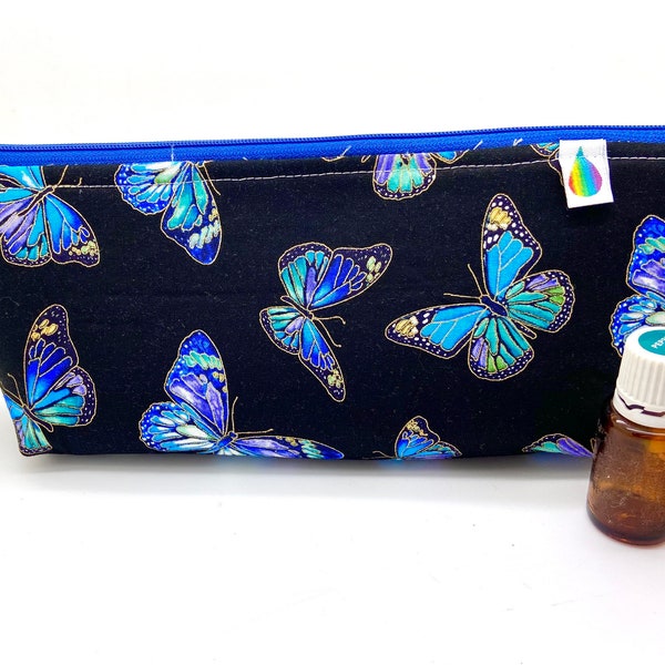 Essential oil case , bag holds 12-16 bottles,  Travel  essential oil Bag butterflies  essential  oil gift Essential oil storage