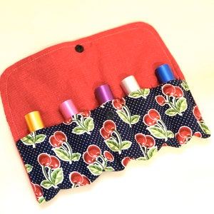 Essential oil bag Roller bottle case, holds 3 or  5 bottles Cherries Essential Oil bag essential oil storage  essential oil gift