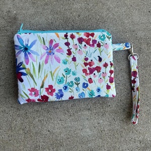 Essential oil wristlet Blue watercolor florals