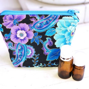 Essential oil bag, case holds 6 bottles Mini, floral Essential oil storage, essential oil case