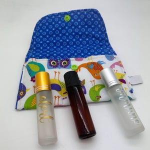 Essential oil storage Roller bottle case, owls   Essential Oil bag 3 slot roller bottle essential oil gift