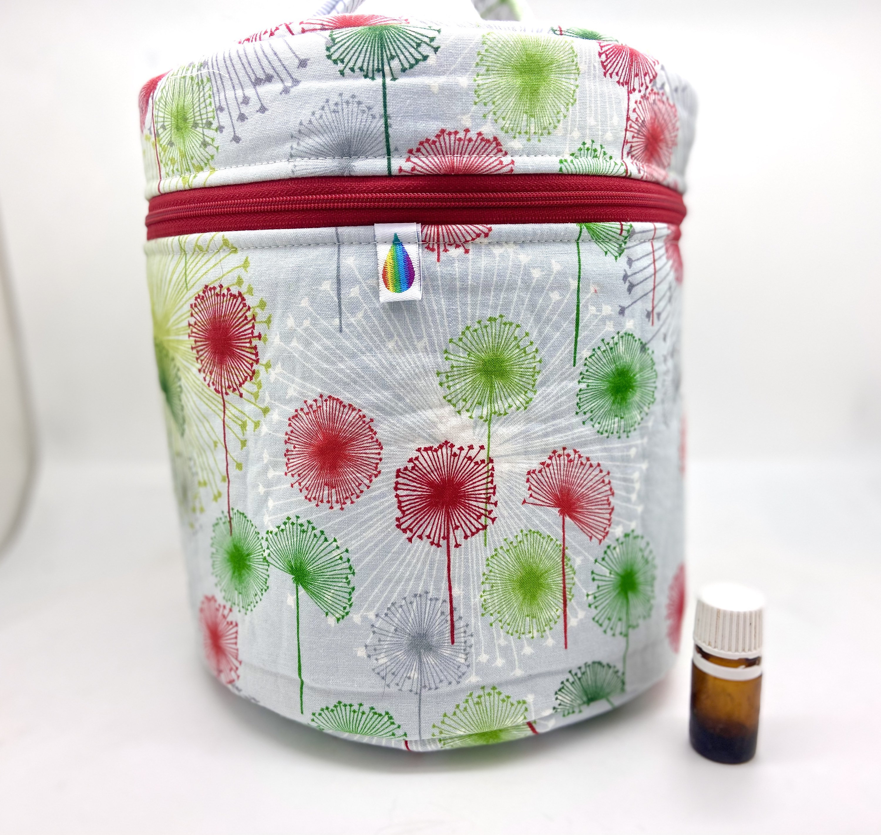 Diffuser bag, Essential oil bag, dandelions Holds 12 oils plus diffuser, Essential oil gift, Christmas gift Essential oil case,