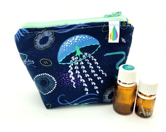 Essential oil bag, Essential oil case, Flowers  holds 6 bottles Mini Essential oil storage