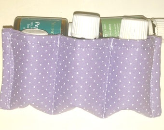 Essential oil bag insert holds 3 bottles