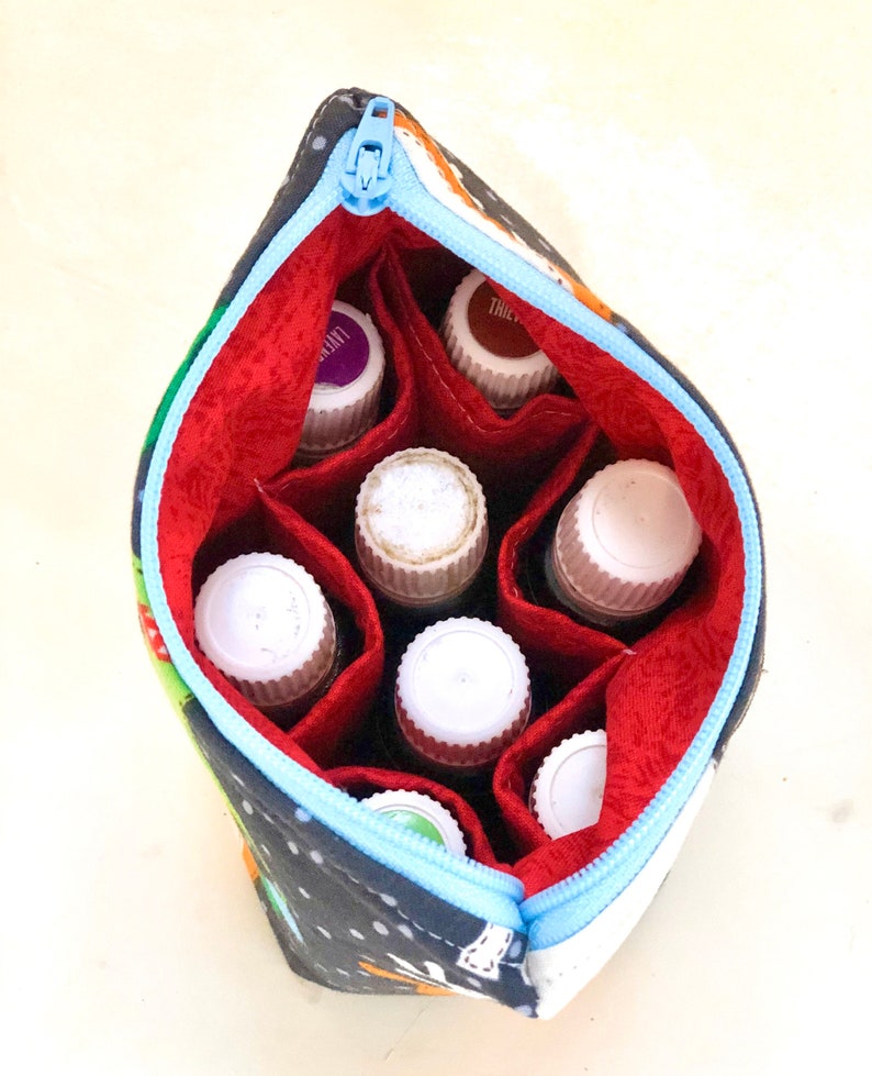 Essential oil bag holds 6 bottles Mini flat essential oil Bag Essential oil gift Essential oil storage essential oil case travel