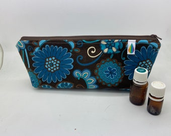 Essential oil bag , holds 12-16 bottles,  Travel flat essential oil Case Essential oil gift Essential oil storage essential oil travel bag