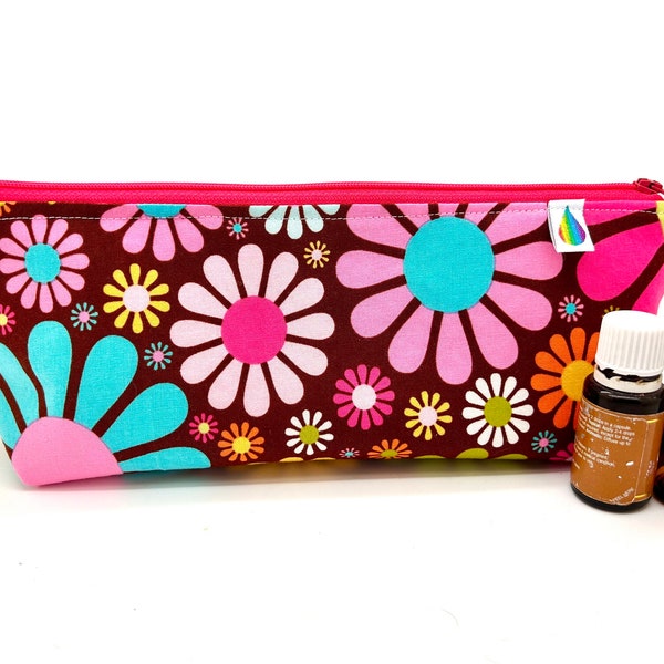 Essential oil case , bag holds 12-16 bottles,  floral flowers travel essential oil Bag Essential oil gift
