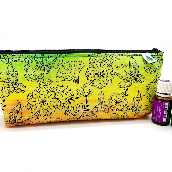 Essential oil case , bag holds 12-16 bottles,  tie dye butterfly travel essential oil Bag Essential oil gift