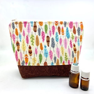 Essential oil case, holds 17+ bottles, feathers Medium oil bag, tie dye, Essential oil Bag, Essential oil gift,