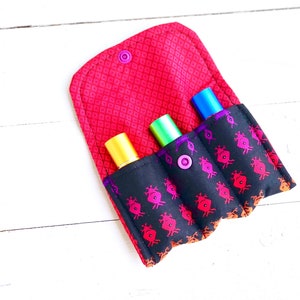 Essential oil bag Roller bottle case rainbow aliens 3 slot  essential oil storage  essential oil gift Oil roller storage