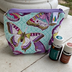Essential oil bag, holds 6 bottles butterflies  Essential oil storage essential oil case