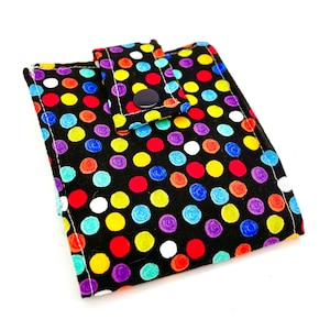 Essential Oil roller bottle wallet, case holds 4 bottles polka dot