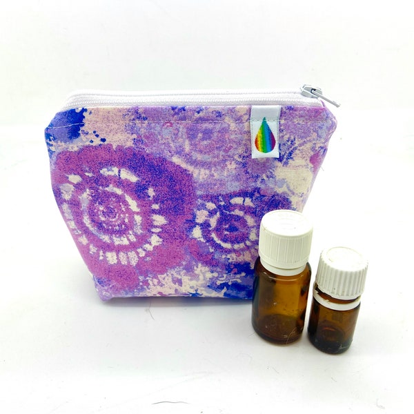 Essential oil bag, holds 6 bottles purple tie dye Essential oil storage essential oil case