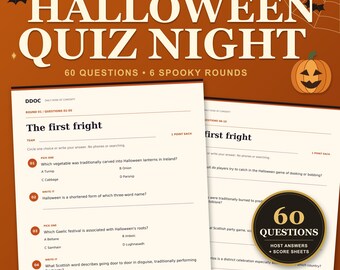 Quiz de Halloween para imprimir: 60 perguntas, 6 rodadas, respostas e folhas de pontuação