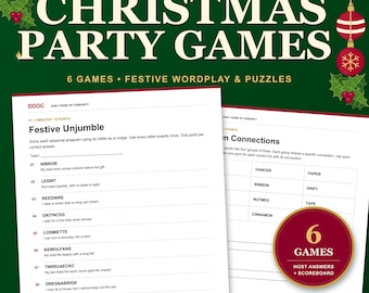 Jogos para Festa de Natal para Imprimir: 6 Jogos para Adultos e Adolescentes, Respostas e Placar para o Anfitrião