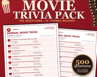 Quiz de Curiosidades sobre Filmes para Imprimir: 500 Perguntas, 10 Rodadas e Gabarito, Download em PDF