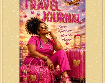 Travel Nurse Lined Journal Healthcare Professional Printable Travel Nurse Gift Planner PDF GoodNotes Notability iPad Digital Download