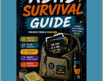 ADHD Survival Guide Boys, Teens, Young Men Executive Function Routines Confidence Time Management Life Skills School Digital Download PDF