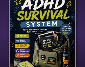 ADHD Survival System Planner Executive Function Workbook Boys Teens Young Men Routines Life Skills Self Esteem Proven Strategies Digital PDF