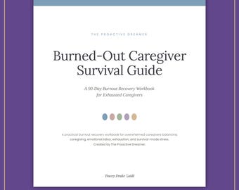 Caregiver Burnout Workbook Cover 2: Stress Relief, Recovery Planner (Digital Download)