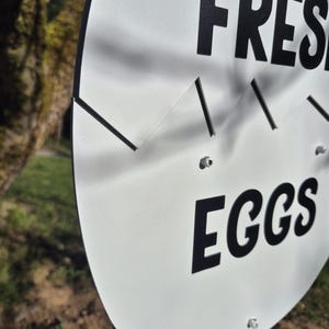 Handmade Aluminum Egg Sign: Fresh Eggs Farm Stand signage image 6