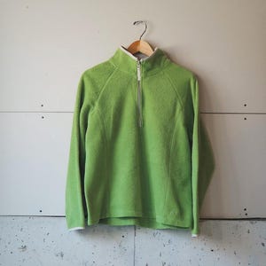 Vintage Old Navy Lime Green Fleece Pullover | Y2K Gorpcore Retro Sweatshirt