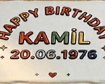 Azulejo Cini personalizado, regalo espiritual personalizado con nombre y fecha, decoración de pared con numerología pintada a mano, recuerdo de cumpleaños único