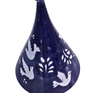 Handmade Ceramic Bird Figurine, Blue Pottery Home Decor, Dove Design Sculpture, Unique Gift for Mom, Minimalist Rustic Decoration