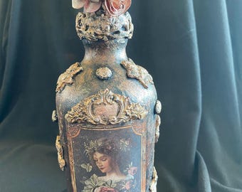 Charming Victorian Woman with Pink Roses
