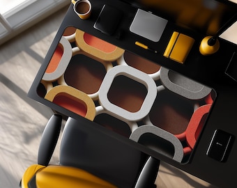 Tappetino da scrivania astratto con motivo a griglia per un accessorio da ufficio dall'estetica sofisticata.