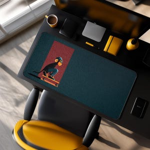 Kids Desk Mat Teen Room Decor Gaming Setup Skateboard Monkey Mouse Pad