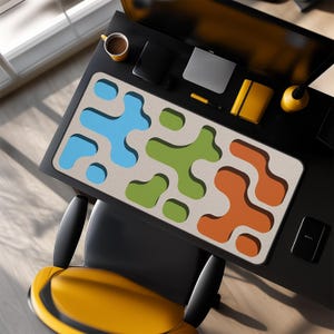 Computer Desk Mat Colorful Abstract Modern Office Setup