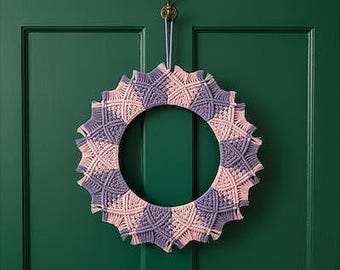 Spring Wreath Decor for Spring  - Macrame Fiber Art Door and Wall Hanging