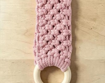 Macrame Tea Towel Holder – Recycled Cotton, Farmhouse Kitchen Decor