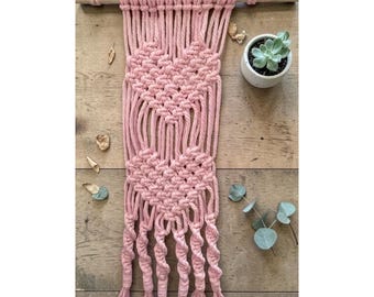 Macrame Double Heart Handmade Wall Hanging, Nursery Decor, New Home Housewarming Gift, Valentines Gift