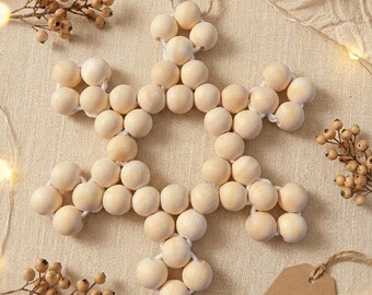 Wooden Bead Snowflake Ornament.