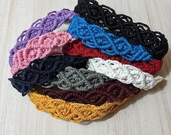 Headband Hair Accessories, Handmade Spa Macrame Boho Hair Accessory made with Recycled Cotton